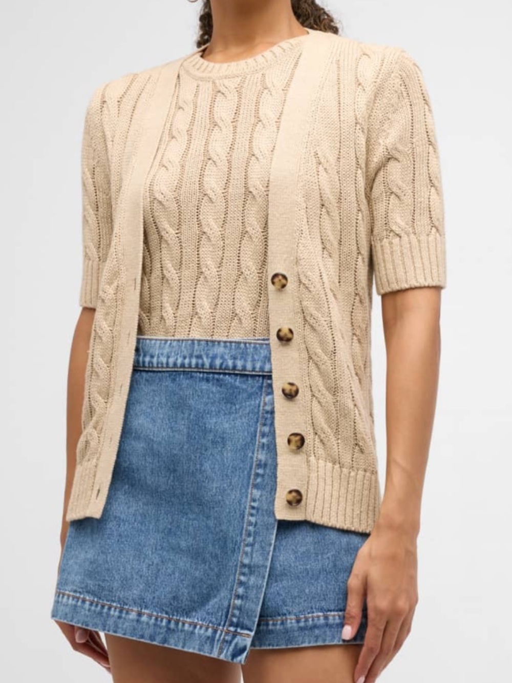 Veronica Beard Julietta Cardigan and Jarrel Cable Knit Tank Top - MINT!